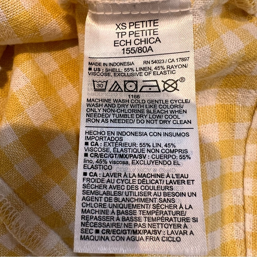 Old Navy Yellow Checkered Midi Dress - Picture 3 of 4